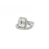 14K White Gold Emerald Cut Diamond Engagement Ring (3.90 g)